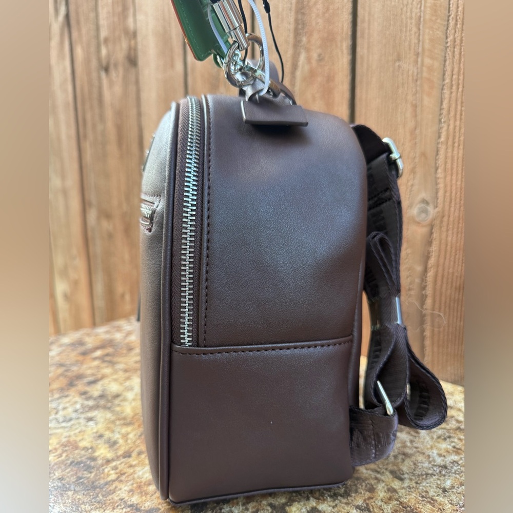 Steve Madden Chocolate BBLOGO Mini Backpack - Picture 4 of 14